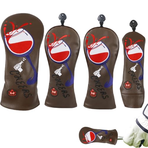 Coiffure de golf en bois brodé motif calice, le cadeau idéal pour passionné de golf