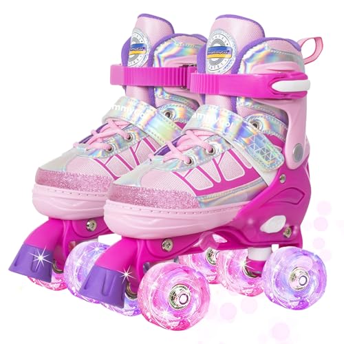 MammyGol Roller Skates for Kids Boys Girls, Adjustable Quad Skates with Light Up...