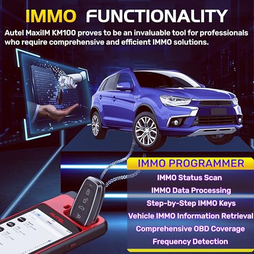 Autel MaxiIM KM100 Auto Key Fob Programming Car Key Programmer Tools Key Creation IMMO Learning Chip Read Write Clone Includes 2pcs Programmable for All Vehicles Lite of IM508 S IM608 PRO II