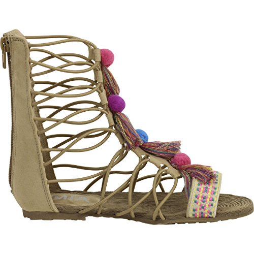 MIA Kids Big Girl's Jordy Natural Nova Suede Gladiator Sandals Shoes Sz:4