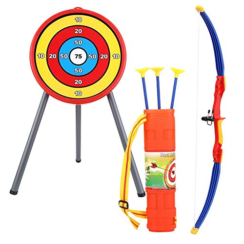 VGEBY1 Arco de Tiro con Arco para niños, Juego de Juguete de Flechas Suaves con Objetivo para niños Juego al Aire Libre e Interior