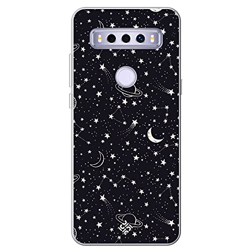 Movilshop Funda para [ TCL 10 SE ] Dibujo Tendencias [ Fondo Estrellado con Planetas ] de Silicona Flexible Transparente Carcasa Case Cover Gel para Smartphone.