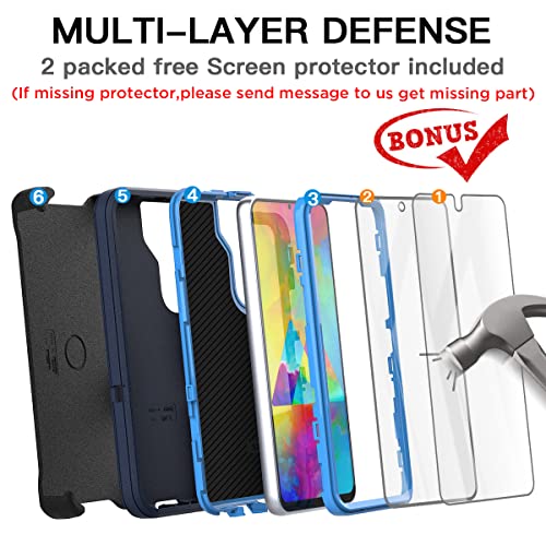 AICase Belt-Clip Holster Case for Galaxy S22 with Screen Protector, Heavy Duty Drop Protection Full Body Rugged Shockproof/DustProof Military Grade Tough Durable Cover for Samsung Galaxy S22 - Thumbnail 3