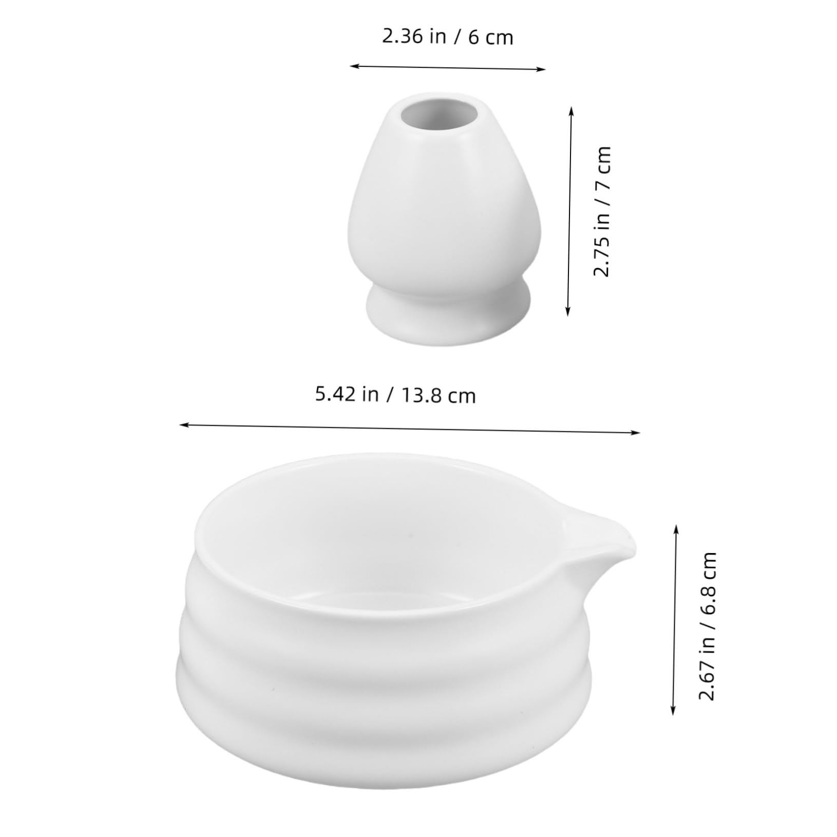 HOLIDYOYO 1 Set Japanese Matcha Bowl Set with Spout and Whisk Holder Ceremony Kit for Optimal Preparation Elegant Ceramic Design for Tea Lovers and Cultural Presentation