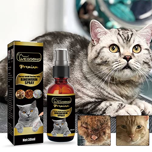 AMZLORD 30 ml Ringelflechte Milben Spray Krankheit Juckreiz Milbe Lindern Haustier Pflege Spray Reduzieren Lokale Entzündung Katze Liefert