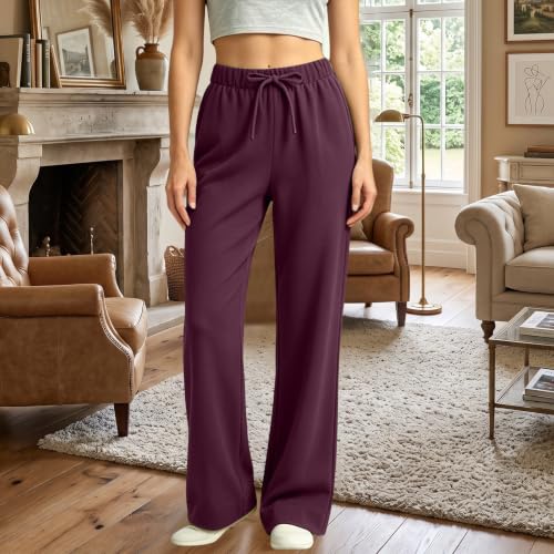 Womens Baggy Sweatpants Low Rise Wide Leg Lounge Pants With Pocket - image 3