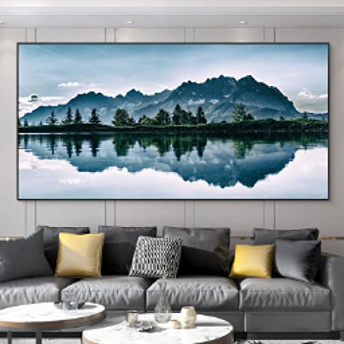 Paysage montagne lac toile murale KEBIA pour une sensation de liberte et de calme interieur