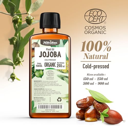 Jojobaöl Bio 150 ml - 100% Bio, Rein, Natürlich & Kaltgepresst, Haare und Nägel, Gesichtsöl und Körperöl, Vegan & Hexanfrei