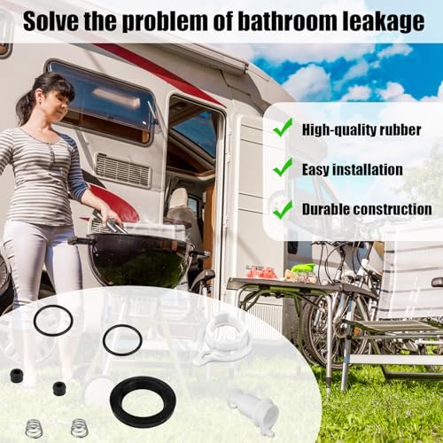 Image of 42049 Water Valve Style II Kit for Thetford, RV Toilet Parts Include Water Valve Core Toilet Seals Spring Retainer Replacement Accessories for Aqua Magic Style II Toilets