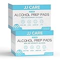 JJ CARE Large Alcohol Prep Pads [Pack of 120], 4 x 6" Sterile Prep Pads Individually Wrapped, 70% Isopropyl Alcohol Wipes, 2 Ply First Aid Swabs, Perfect for Medical, First Aid Kit & Home