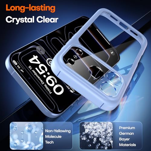 Image of TAURI for iPhone 17 Pro Max Case, with Screen Protector, Star Blue | Full Camera Protection, Anti-Yellowing Military-Grade Protection Shockproof Slim Phone Case for iPhone 17 ProMax