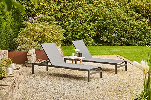Siena Garden Relax Liege In Rot – Gestell Anthrazit, Mit Kissen – Für Garten & Terrasse