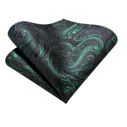Image of Hi-Tie Silk Ascot for Men Self Tie Men's Cravat and Flower Lapel Pin Handkerchief Cufflinks Set for Wedding Party