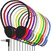 Maeline Bulk On-Ear Headphones with 3.5 mm Headphone Plug – 10 Pack Wholesale Bundle – Multi Color