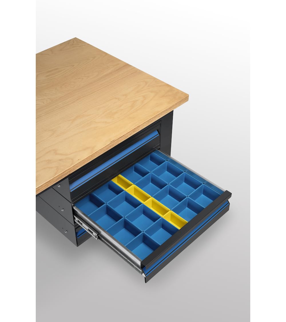 FAMI - Banco da Lavoro Garage Fisso Linea 391 in Acciaio con Piano in Multiplex di Faggio, Portata 1000 kg – Banco Officina Professionale Modulare, L1024×P750×H877 mm (Lunghezza 1024 mm)
