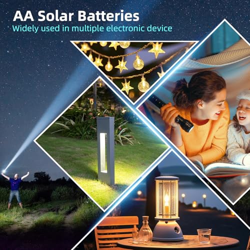 PKCELL AA Wiederaufladbar Akku Batterien NIMH 1,2V 600mAh für Solarlampen,Spielzeug,12 Stück 5
