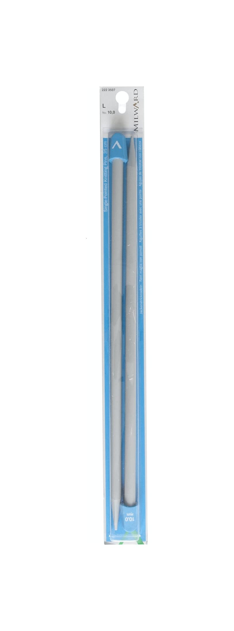 Milward 2223507 Single Point Knitting Needles, 35cm, Silver Grey, 10mm