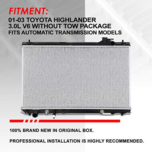 Image of Auto Dynasty Radiator Compatible with 2001-2003 Toyota Highlander 3.0L V6 AT, DPI 2452 Factory Style 1-Row Cooling Radiator, Aluminum Core