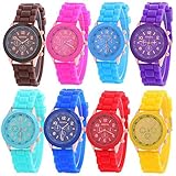 Yunanwa Wholesale Lot of 10 Pack Assorted Silicone Watch Women Men Unisex Jelly Watches (10pcs-6886)