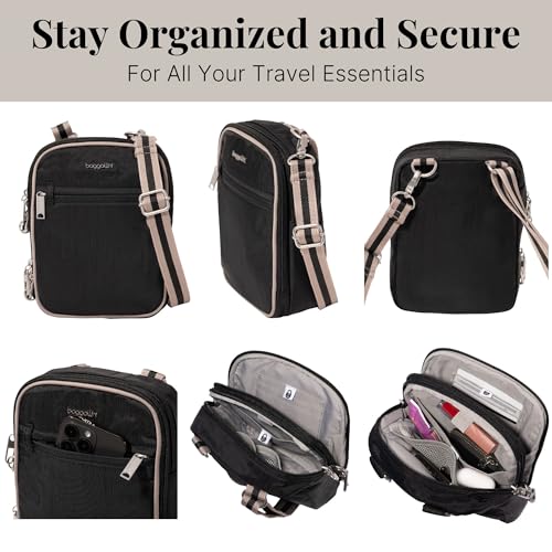 Image of Baggallini Securtex Anti-theft Mini Everything Crossbody Bag, 6.3 inchx8.25 inch Rfid, Locking Zippers & Cut-resistant Strap