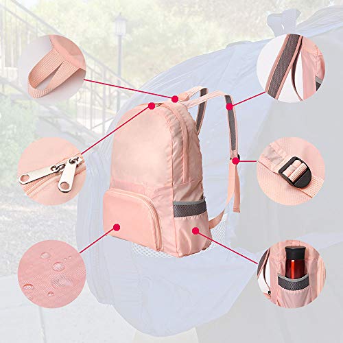 Mochila de viaje plegable ligera y resistente azul marino miniatura 3