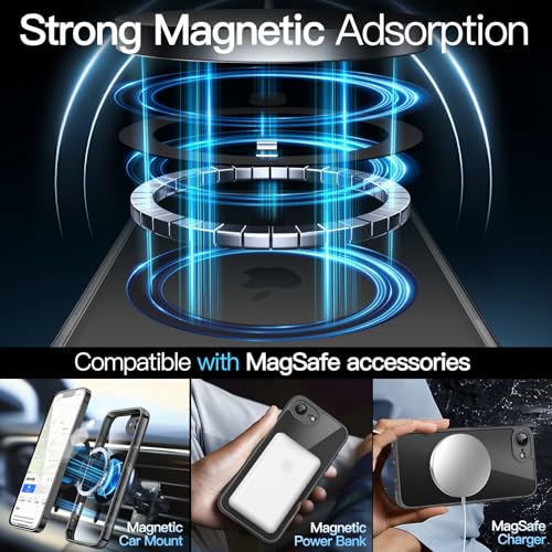 Image of JETech Magnetic Cover Case for iPhone 17e (2026) / iPhone 16e Compatible with MagSafe, Shockproof Phone Bumper Cover, Anti-Scratch Clear Back, 6.1-Inch Display (Black)