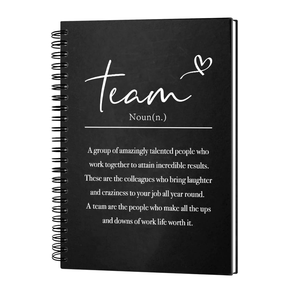 Msticey Team Definition 160 Blank Pages Hardcover Spiral Notebook, Best Team Gift for Team Teammate Work Bestie Coworker, Employee Appreciation Gift,