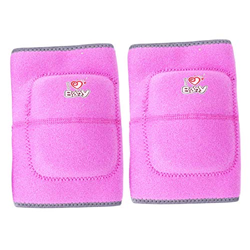 Gifftiy Protective Street Sports Knee Pads1 Pair Knees Protector Kids Thicken Sponge Anti-Crash Knee Pads For Dancing Roller Skating Cycling Children Kneepads Rose_Red_Gray_M