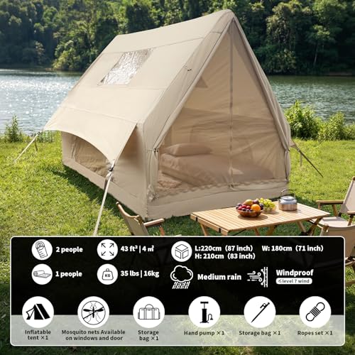 Carpa Inflable Qeroo Luxury para Camping 1-2 Personas miniatura 2