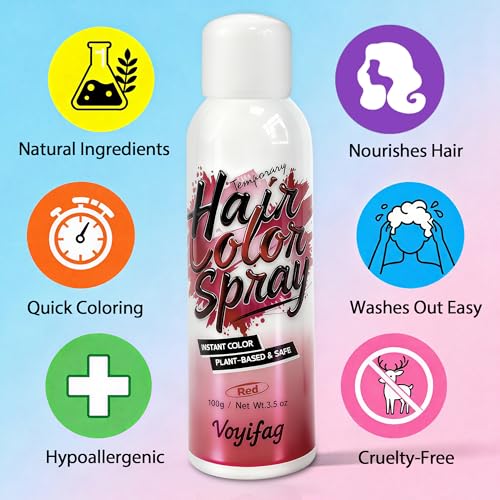 Spray de Color Temporal para Cabello 3.5 oz Rojo miniatura 4