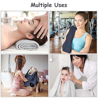 URAQT Microfaser Handtücher, 2er Set Schnelltrocknende Handtücher aus Microfaser für Sauna Fitness Sport, Reisehandtuch, Sporthandtuch, Strandtuch - Fitness, Sport, Schwimmen, 70 * 140cm – Bild 7