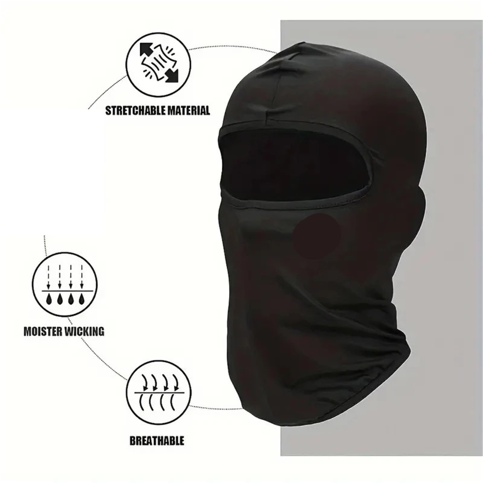 2Pcs Ski Mask for Men and Women Face Hat Stretchable Fabric Cycling Headcover para Esquí Ciclismo