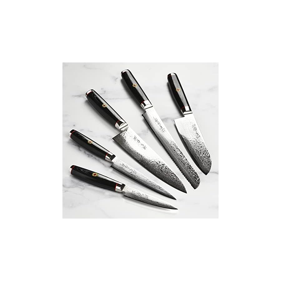 Enso-SG2-7-Piece-Dark-Ash-Slim-Knife-Block-Set-Made-in-Japan-101-Layer-Stainless-Damascus Enso SG2 7 Piece Dark Ash Slim Knife Block Set - Made in Japan - 101 Layer Stainless Damascus