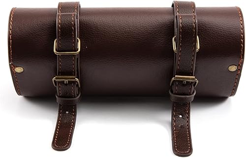 Miniatura 4 de DUILU Mini bolsa para manubrio de motocicleta, bolsa de herramientas para horquilla de motocicleta, alforjas universales de cuero pequeñas para
