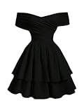 Women&apos;s Off The Shoulder Ruffle Cocktail Dress 2025 Summer Wrap Dress Wedding Guest Graduation Prom Dresses