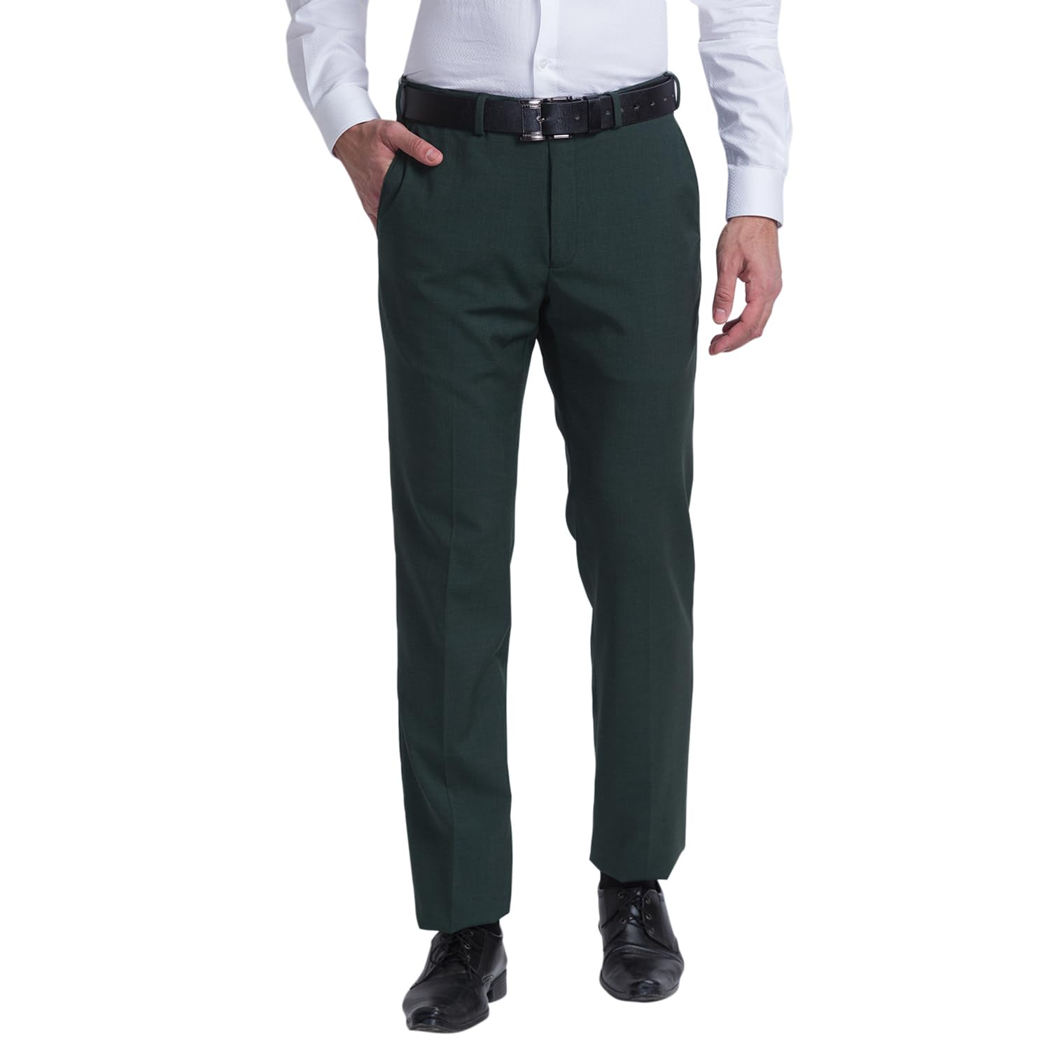 raymond Slim Fit Poly Viscose Blend Structure Pattern Flat Front Formal Trouser-picture-38