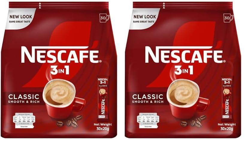 Nescafe3in1 Instant Coffee Mix Sachet 20g (30 Sticks) (Pack of 2)