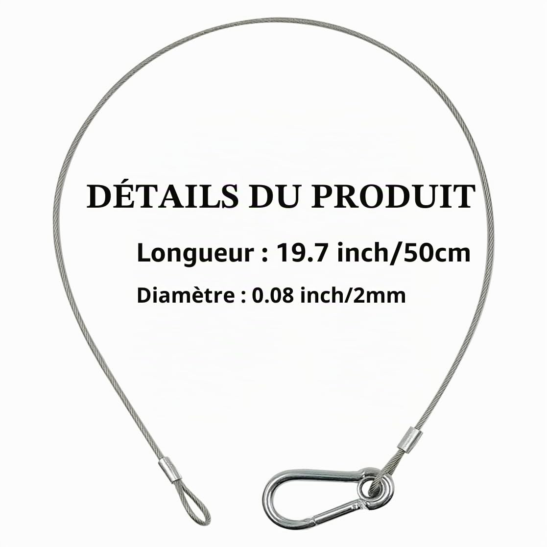 YuCool Câble de Sécurité en Acier Inoxydable - 6 Verrous de 50,8 cm pour Éclairage de Scène DJ par Lumière Frontale Mobile