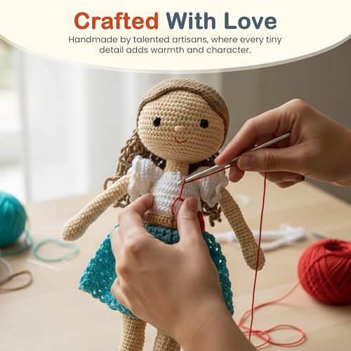 Image of Happy Threads Handmade Crochet Doll - Katie | Amigurumi Toys for Girls & Boys | Soft Doll for Kids | Ideal Crochet Soft Toys for Gifting & Nursery Decor, Eco-Friendly, BIS Certified (100% Cotton)