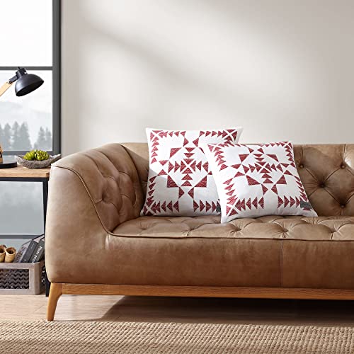 Image of Eddie Bauer - Throw Pillow Cover Set, Cotton Home Decor, All Season Bedding (Arrowhead Red, 2 Piece)