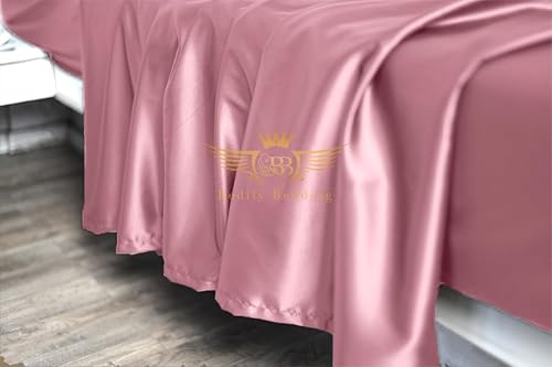 Bedify Bedding Juego de edredón de satén de seda 100% pura con juego de 4 piezas, sábana bajera de seda de 15 pulgadas, funda de edredón de seda disponible en Yaxa Guatemala