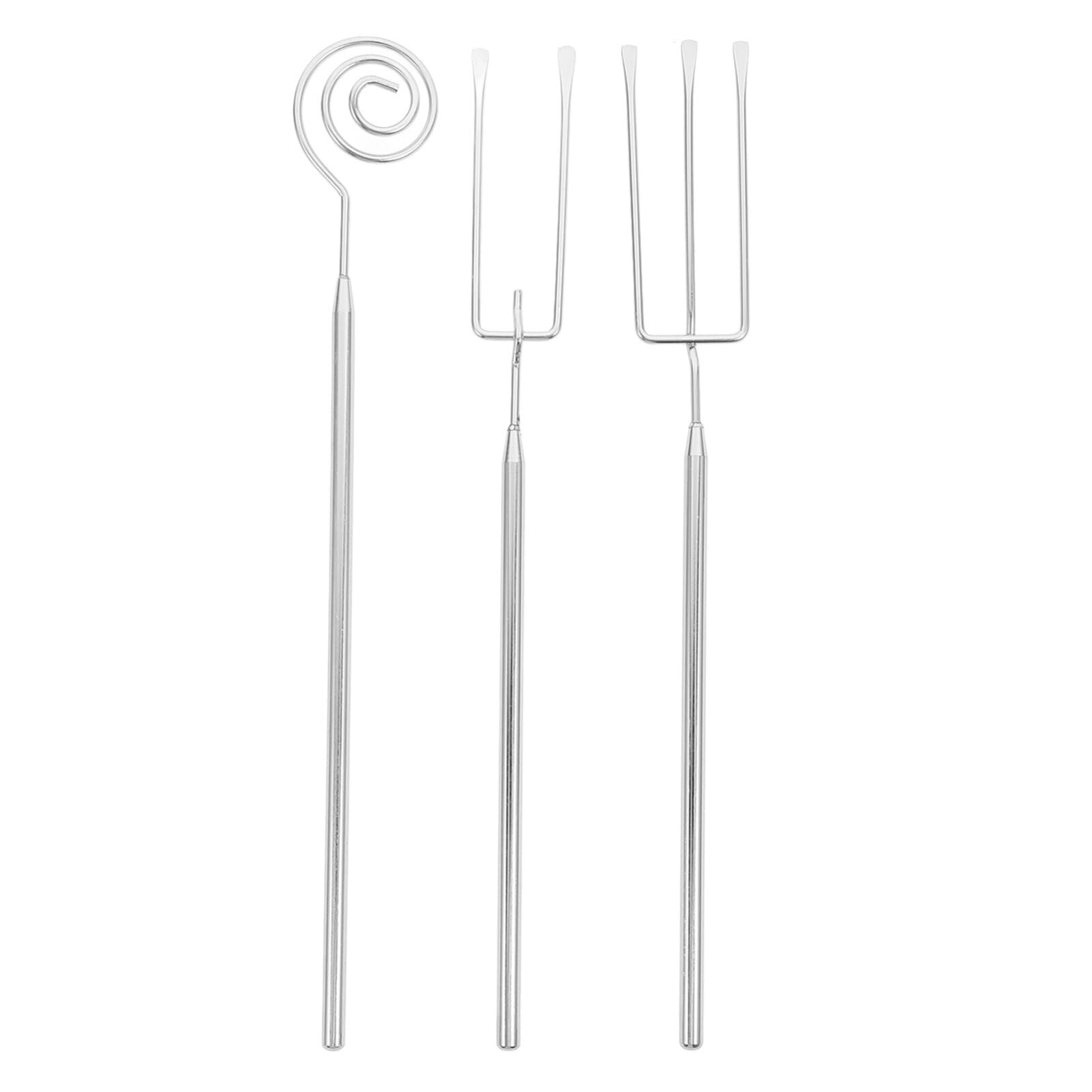 HOLIDYOYO Set of 3 Stainless Steel Forks Hot Pot Forks Ergonomic Handle Dishwasher Safe