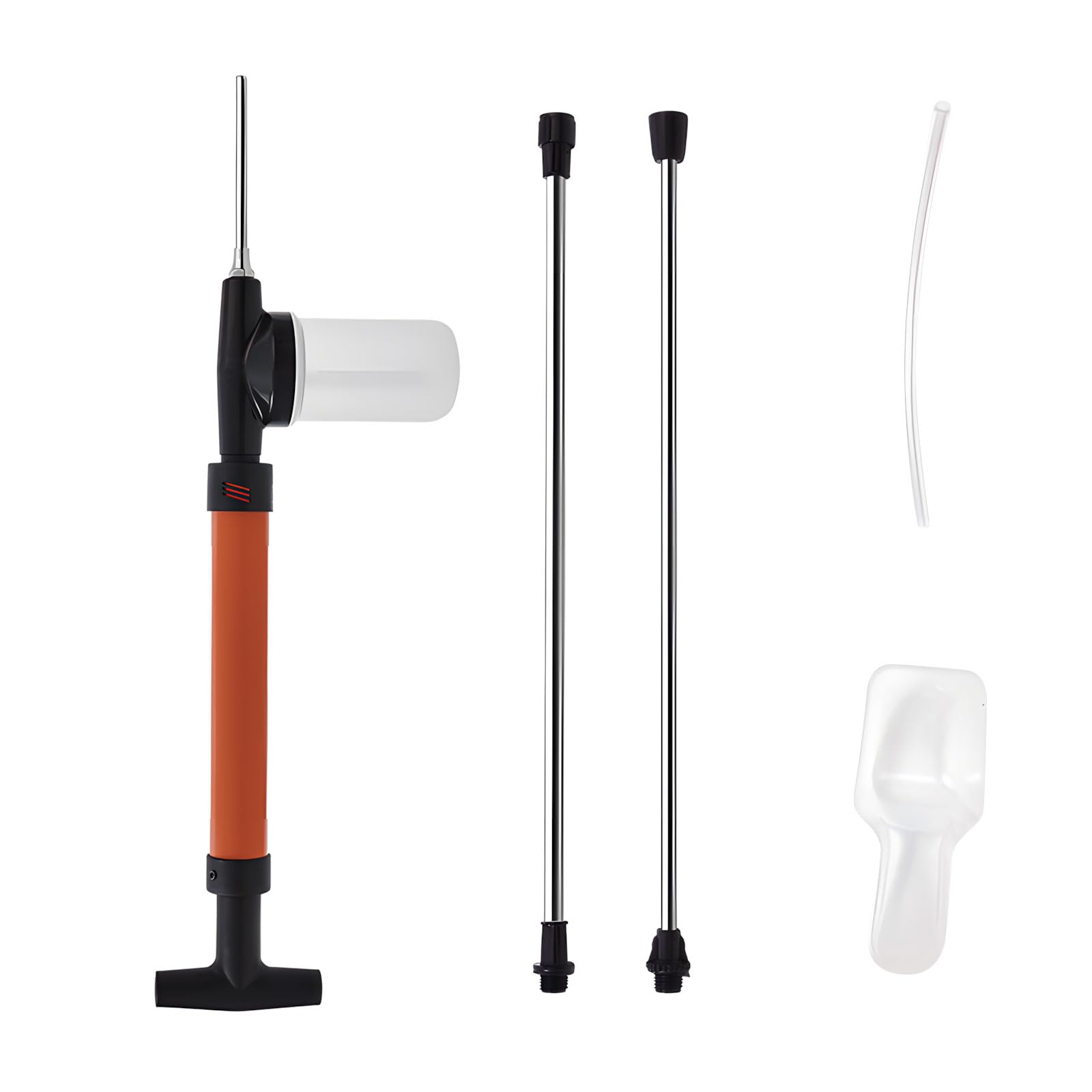 Expandable powder duster with 3 modes and flexible hose for high efficiency pumps