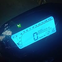 Vista 3 de CHANGCHENG Velocímetro LED tacómetro universal LCD digital medidor ajustable 7 colores 2,4 cilindros para todas las motocicletas con DC 12V