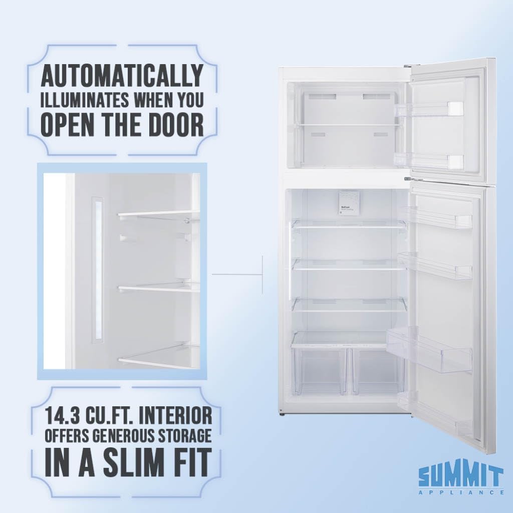 Summit 28" Refrigerator, Top Mount Freezer, Full Size, Energy Star Certified, White- CTR151W