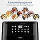 MEDION P10 XL Duo Heißluftfritteuse MD11750 (6,8 Liter XXL, Airfryer, 2.150 Watt, zwei Heizelemente aus Edelstahl, Schüttel Alarm, 9 Automatikprogramme, Touch Bedienfeld, LED Anzeige)