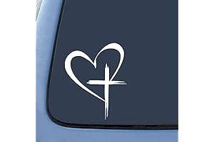 Bargain Max Decals Jesus Love Cross Sticker Decal for Windows, Cars, Laptops,...