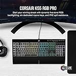 Corsair K55 RGB PRO Membrane Wired Gaming Keyboard – IP42 Dust and Spill-Resistant – 6 Macro Keys with Elgato Integration – iCUE Compatible – QWERTY NA – PC, Mac, Xbox – Black - Image 2
