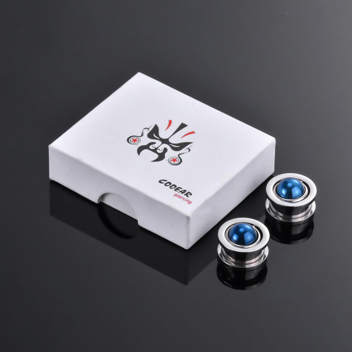 COOEAR Planet Ear Tunnels Flesh Plugs en acier inoxydable pour boucles d'oreilles, vis à l'arrière.