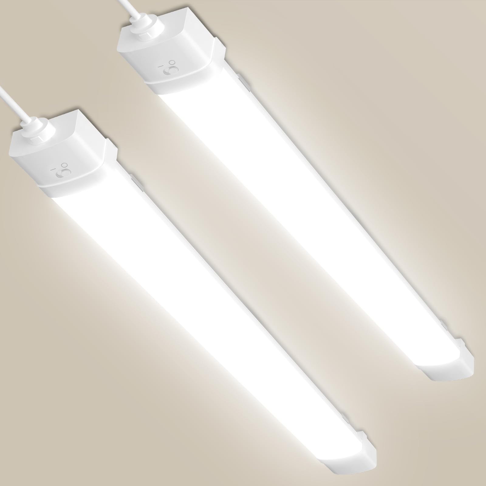 Neon LED 115cm con Sensore di Movimento 2 Pezzi,40W Collegabili Tubo Neon,4500K Bianco Neutro Barra LED con Spina,4000LM IP65 Impermeabile Plafoniera Soffitto per Cucina Officina Garage Ufficio